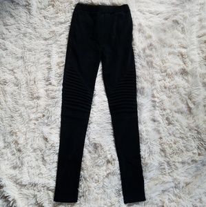 Black Brushed Moto Leggings